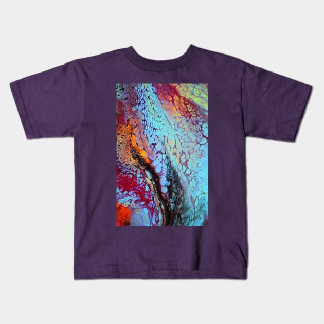 Moire Pattern Fluid Art Kids T-Shirt by Stacey-Design